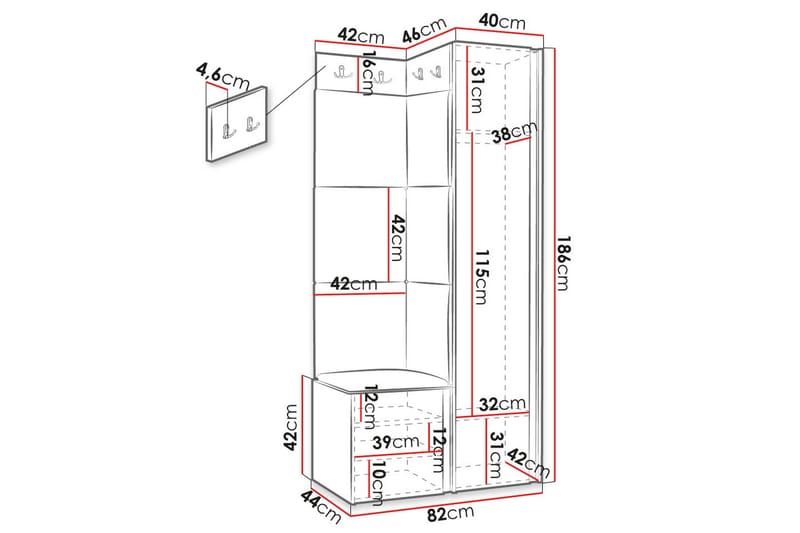 Hollan Hall Møbelsett - Møbler - Gangmøbler - Møbelsett til gang & entre