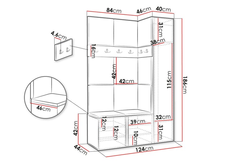 Hollan Hall Møbelsett - Møbler - Gangmøbler - Møbelsett til gang & entre