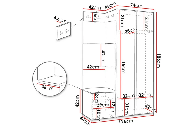 Hollan Hall Møbelsett - Møbler - Gangmøbler - Møbelsett til gang & entre