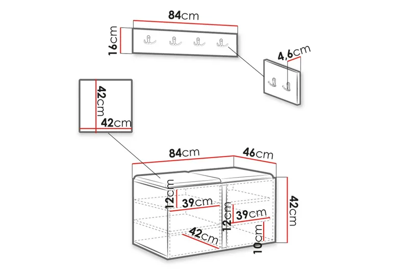 Hollan Hall Møbelsett - Møbler - Gangmøbler - Møbelsett til gang & entre