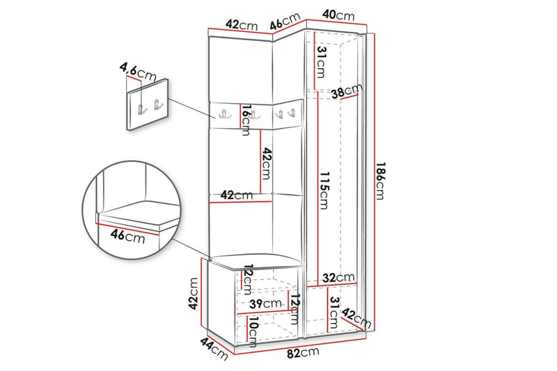 Hollan Hall Møbelsett - Møbler - Gangmøbler - Møbelsett til gang & entre