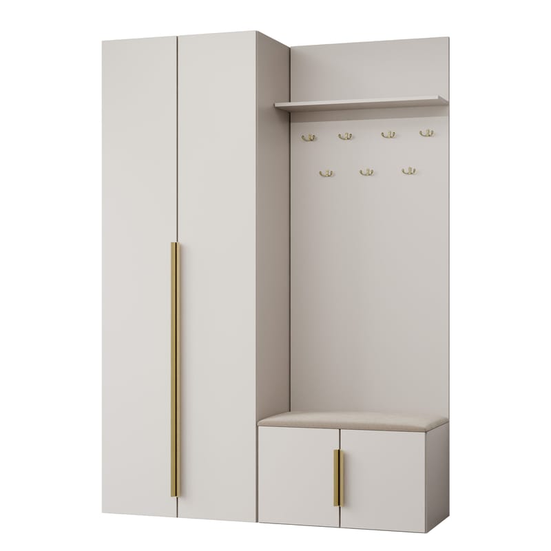 møbelsett Garderobe KERKIN I beige, undefined