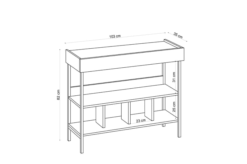 Acrona Gangmøbelsett 35x103 cm - Natur/Hvit - Møbler - Gangmøbler - Møbelsett til gang & entre