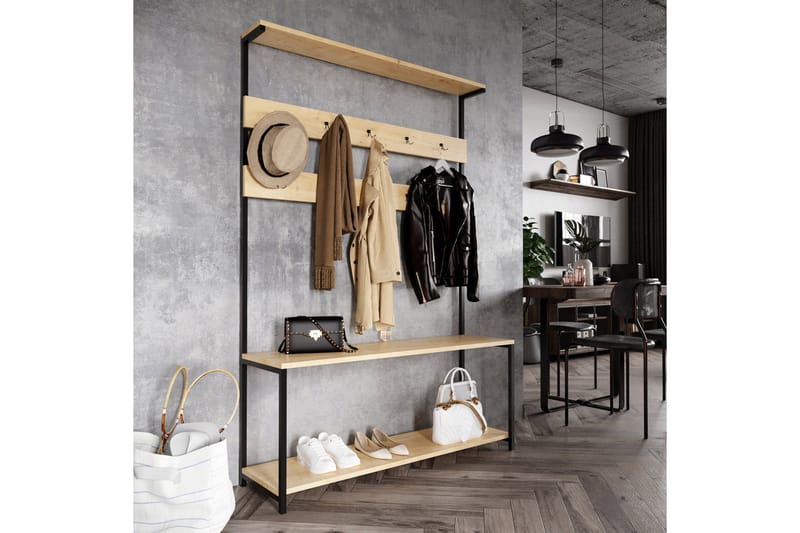 Akdere Gangmøbelsett 120 cm - Natur - Møbler - Gangmøbler - Møbelsett til gang & entre