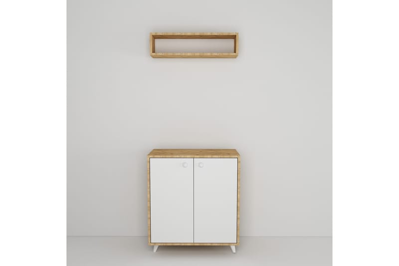 Anahurtig Gangmøbelsett 80x80 cm - Natur/Hvit - Møbler - Gangmøbler - Møbelsett til gang & entre