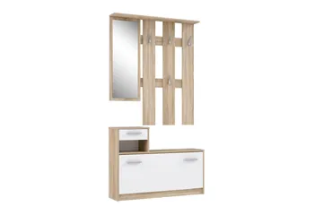 Breslau Gangmøbelsett 98x180 cm - Beige/Hvit - Møbler - Gangmøbler - Møbelsett til gang & entre