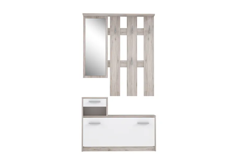 Breslau Hallmöbelset 98x180 cm - Beige / Brun / Hvit - Møbler - Gangmøbler - Møbelsett til gang & entre