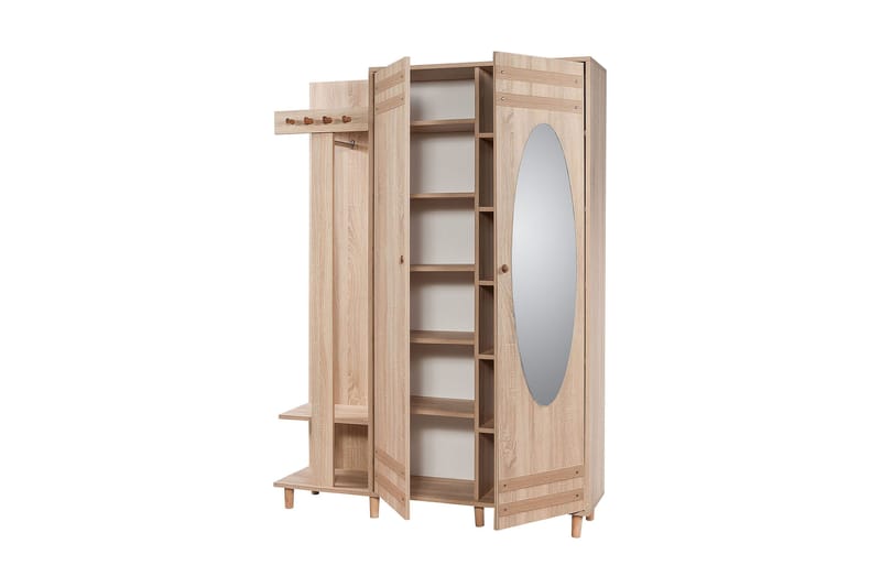 Brokind Klesoppbevaring 135 cm - Brun/Hvit - Møbler - Gangmøbler - Møbelsett til gang & entre