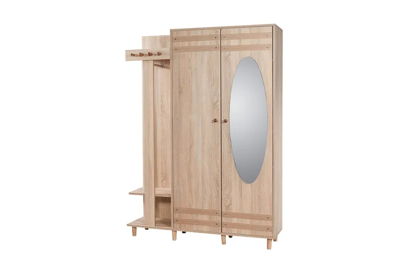 Brokind Klesoppbevaring 135 cm, Brun/Hvit