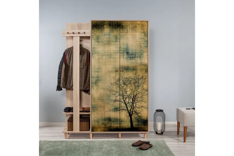 Brokind Klesoppbevaring 135 cm - Eik/Brun - Møbler - Gangmøbler - Møbelsett til gang & entre
