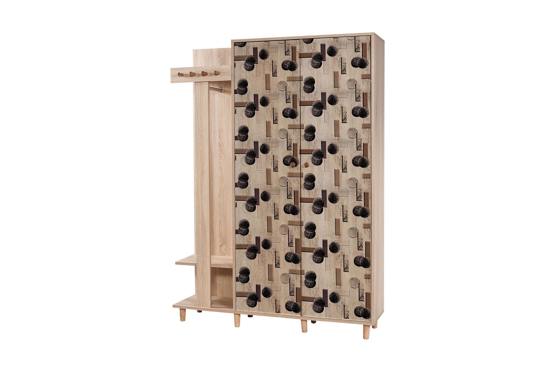 Brokind Klesoppbevaring 135 cm - Flerfarget/Eik