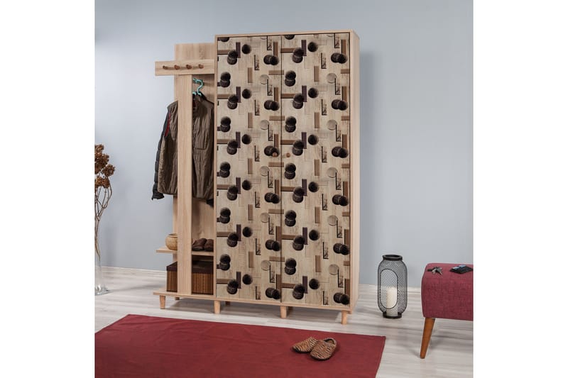 Brokind Klesoppbevaring 135 cm - Flerfarget/Eik - Møbler - Gangmøbler - Møbelsett til gang & entre