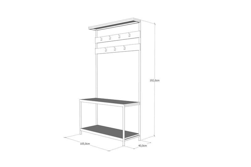 Daizhane Entremøbel 105 cm - Svart / Tre / Natur - Møbler - Gangmøbler - Møbelsett til gang & entre