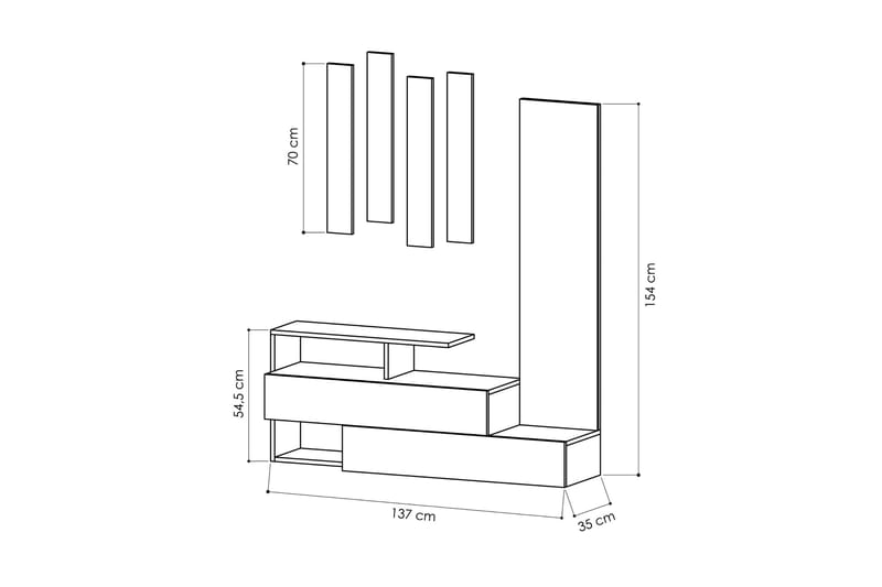 Decorta Gangoppbevaring/Garderobe - Møbelsett til gang & entre - Gangoppbevaring