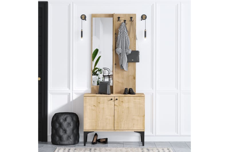 Delmique Gangmøbelsett 35x90 cm - Natur/Hvit - Møbler - Gangmøbler - Møbelsett til gang & entre