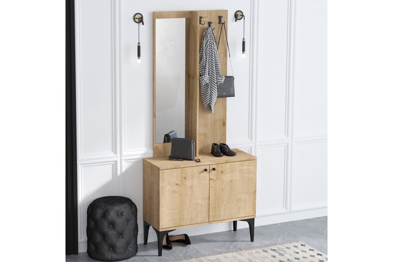 Delmique Gangmøbelsett 35x90 cm - Natur/Hvit - Møbler - Gangmøbler - Møbelsett til gang & entre