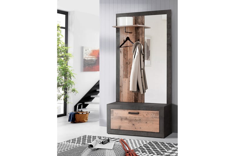 Dolnis Gangmøbelsett 34x94 cm - Brun/Grå - Møbler - Gangmøbler - Møbelsett til gang & entre