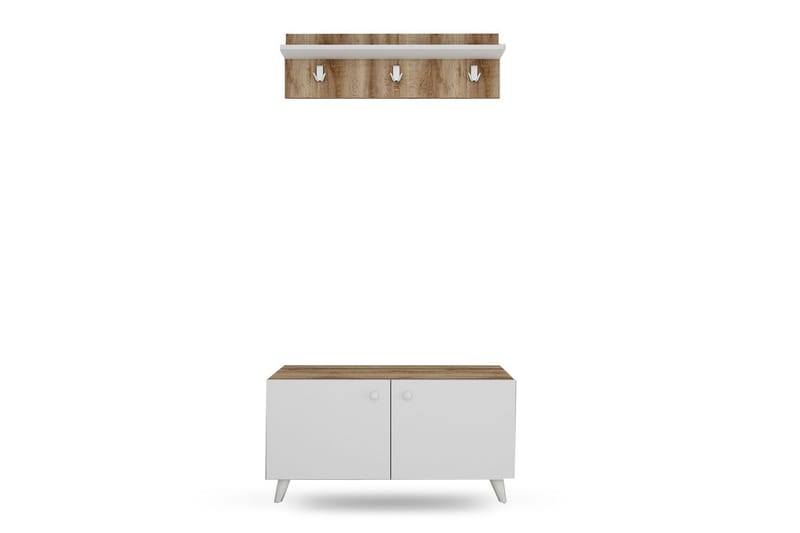 Elbeerre Gangmøbelsett 40x100 cm - Natur/Hvit - Møbler - Gangmøbler - Møbelsett til gang & entre