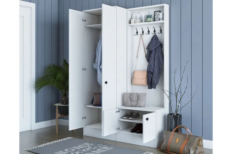 Erickslund Hallmøbelsett - Hvit - Møbler - Gangmøbler - Møbelsett til gang & entre