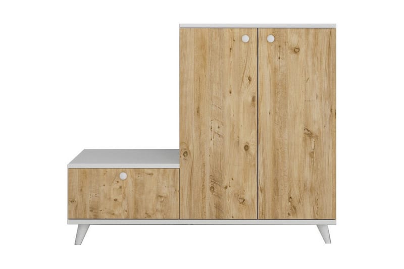 Esrana Gangmøbelsett 120x120 cm - Natur/Hvit - Møbler - Gangmøbler - Møbelsett til gang & entre