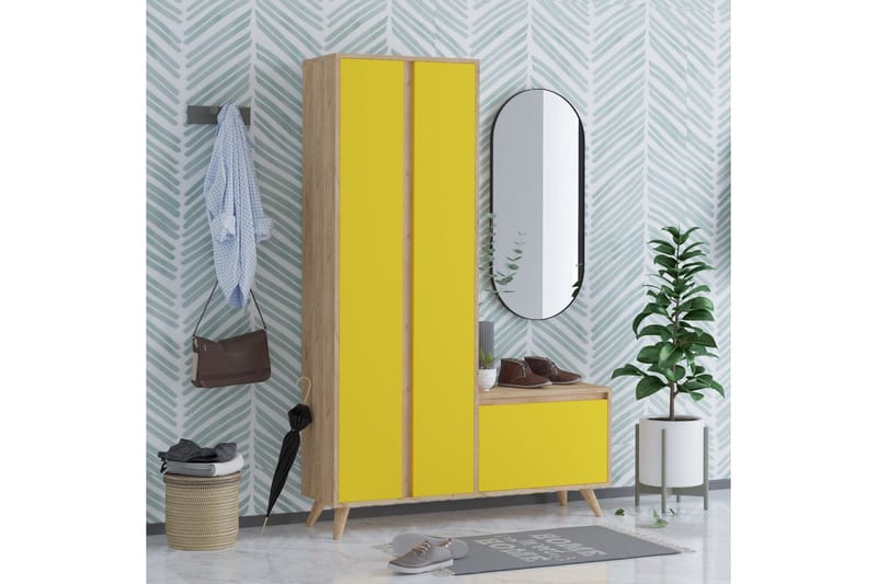 Förvaring hall Guld|Ek|Gul - Møbler - Gangmøbler - Møbelsett til gang & entre