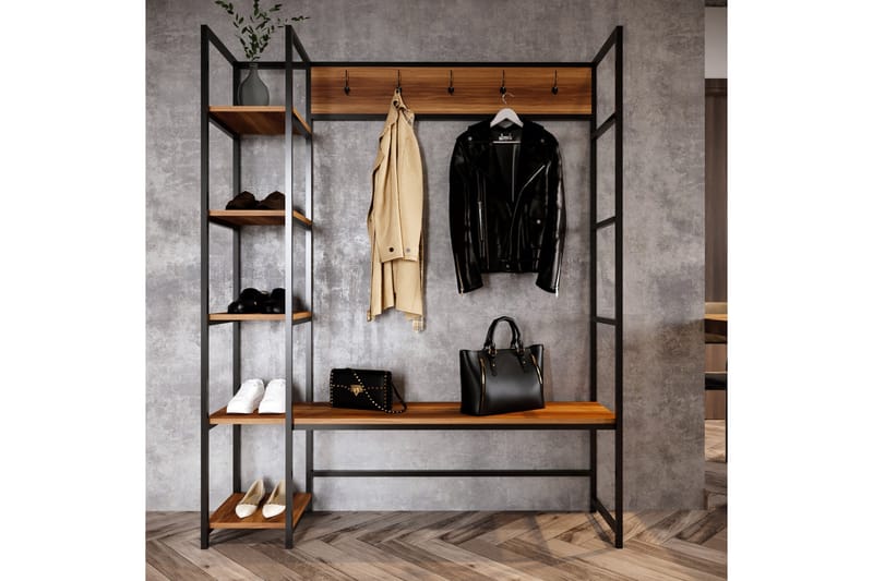 Gambetta Gangmøbelsett 145 cm - Mørkebrun - Møbler - Gangmøbler - Møbelsett til gang & entre