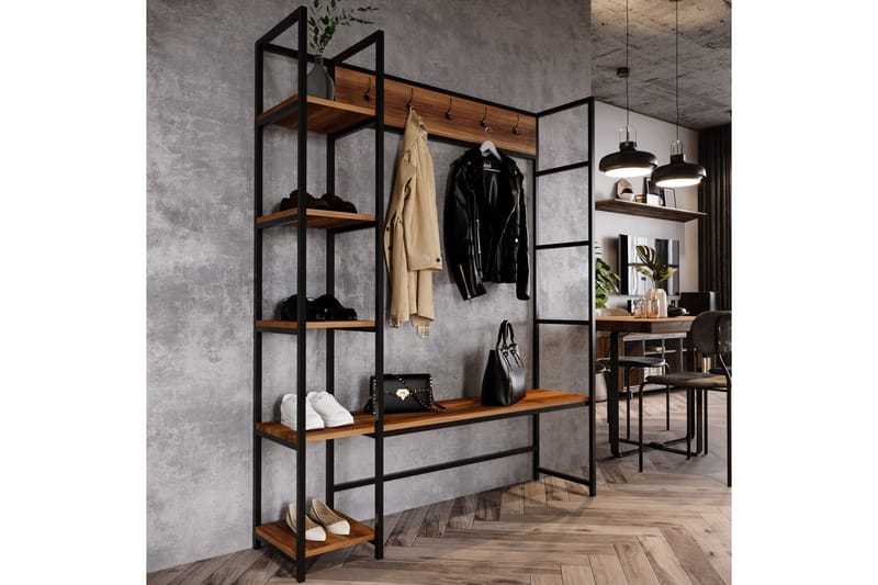 Gambetta Gangmøbelsett 145 cm - Mørkebrun - Møbler - Gangmøbler - Møbelsett til gang & entre