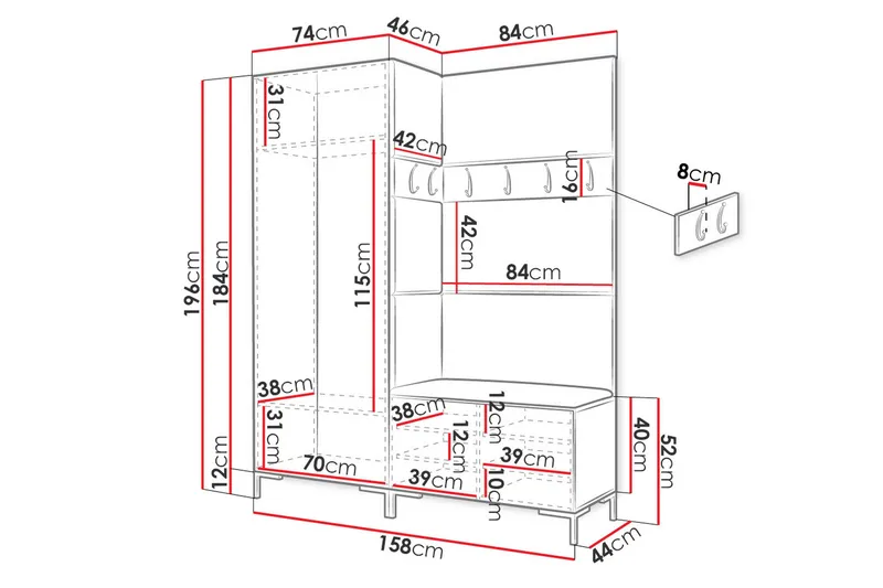 Gangoppbevaring - Møbler - Gangmøbler - Møbelsett til gang & entre