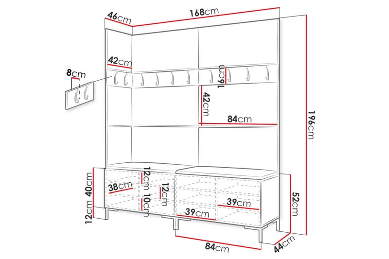 Gangoppbevaring - Møbler - Gangmøbler - Møbelsett til gang & entre
