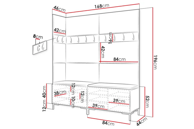 Gangoppbevaring - Møbler - Gangmøbler - Møbelsett til gang & entre