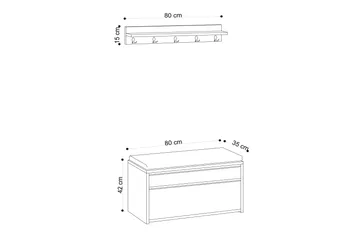 Hall Stand Eik|Svart - Natur/Svart - Møbler - Gangmøbler - Møbelsett til gang & entre