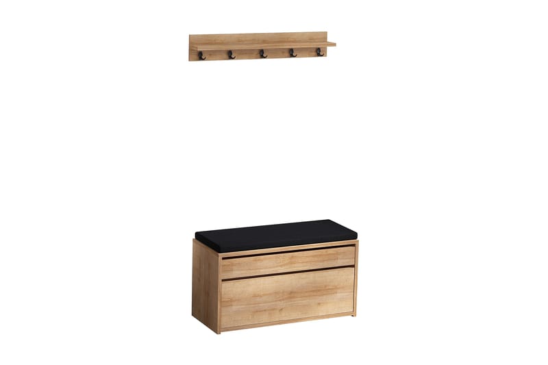 Hall Stand Eik|Svart - Møbler - Gangmøbler - Møbelsett til gang & entre