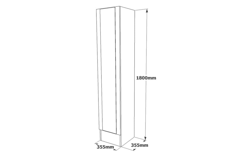 Hardyng Hallmöbelset 34x90 cm Dobbel Høyre - Natur - Møbelsett til gang & entre - Gangoppbevaring