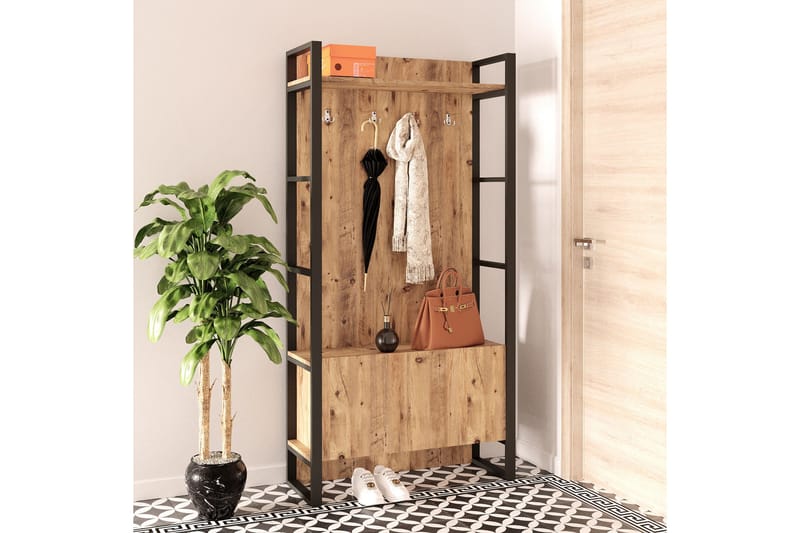 Hardyng Hallmöbelset 34x90 cm Dobbel Venstre, Natur