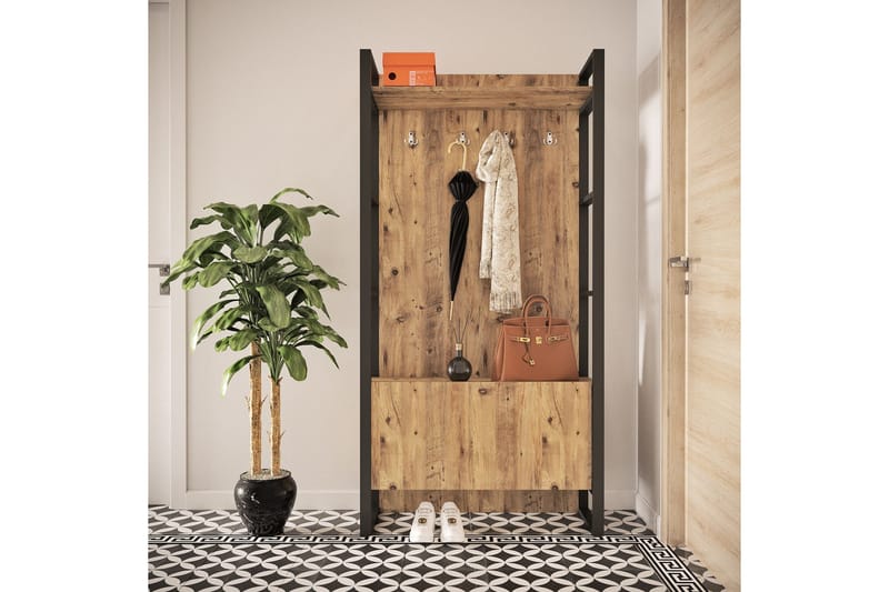 Hardyng Hallmöbelset 34x90 cm Dobbel Venstre - Natur - Møbler - Gangmøbler - Møbelsett til gang & entre