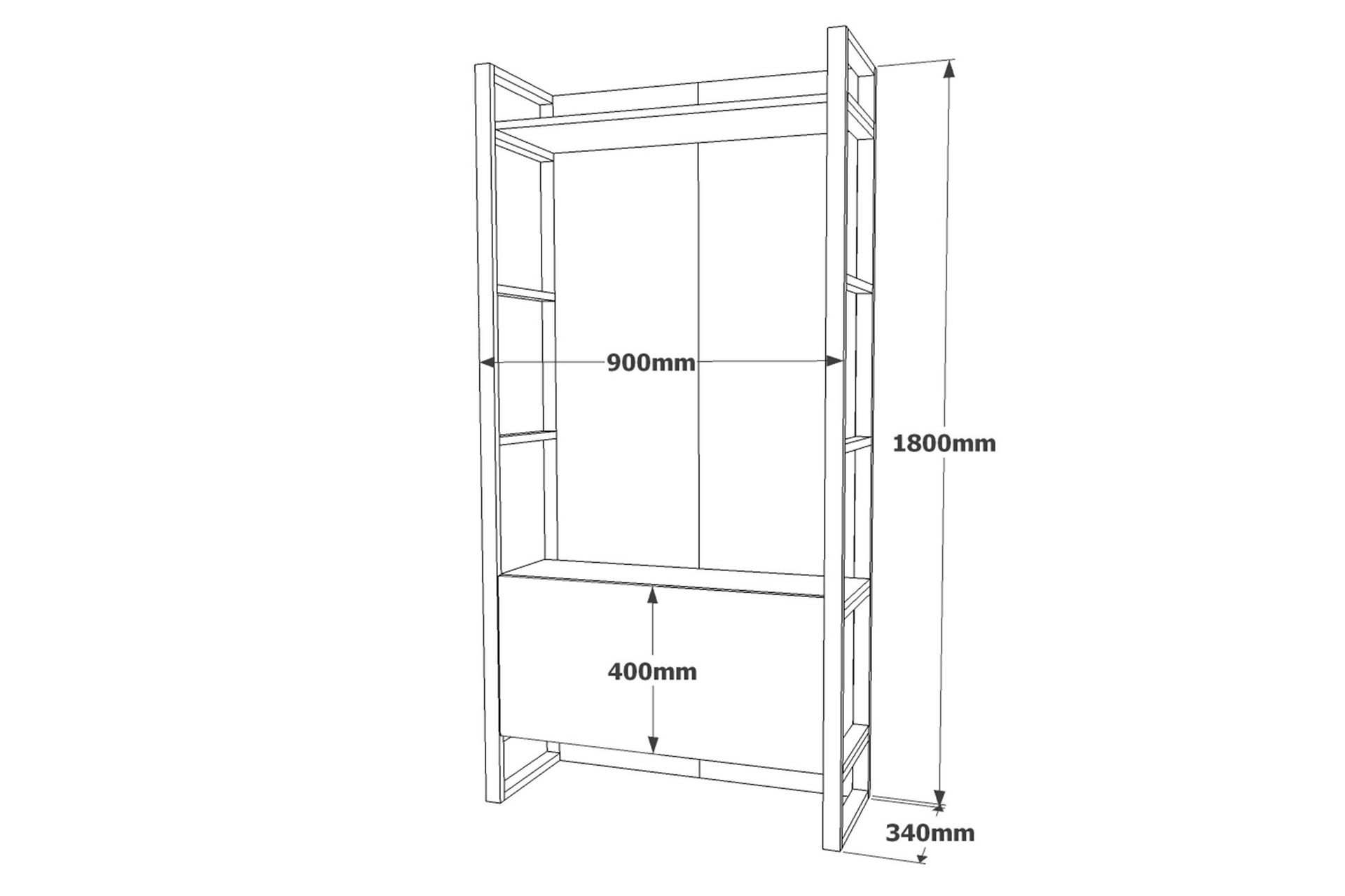 Hardyng Hallmöbelset 34x90 cm Venstre - Natur - Møbler - Gangmøbler - Møbelsett til gang & entre