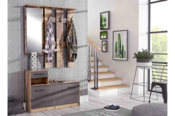 Haysville Hallmöbelset 98x180 cm - Brun / Grå - Møbler - Gangmøbler - Møbelsett til gang & entre