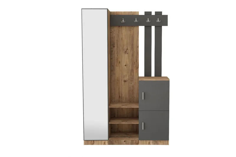 Hialeh Gangmøbelsett 38x114 cm - Natur/Antrasitt - Møbler - Gangmøbler - Møbelsett til gang & entre