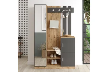 Hialeh Gangmøbelsett 38x114 cm - Natur/Antrasitt - Møbler - Gangmøbler - Møbelsett til gang & entre