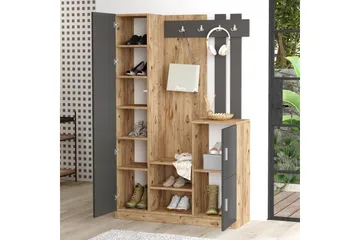 Hialeh Gangmøbelsett 38x114 cm - Natur/Antrasitt - Møbler - Gangmøbler - Møbelsett til gang & entre
