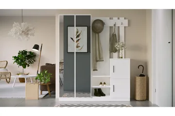 Hialeh Gangmøbelsett 38x147 cm - Hvit - Møbler - Gangmøbler - Møbelsett til gang & entre