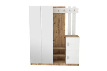 Hialeh Hallmöbelset 38x147 cm - Natur / Hvit - Møbler - Gangmøbler - Møbelsett til gang & entre