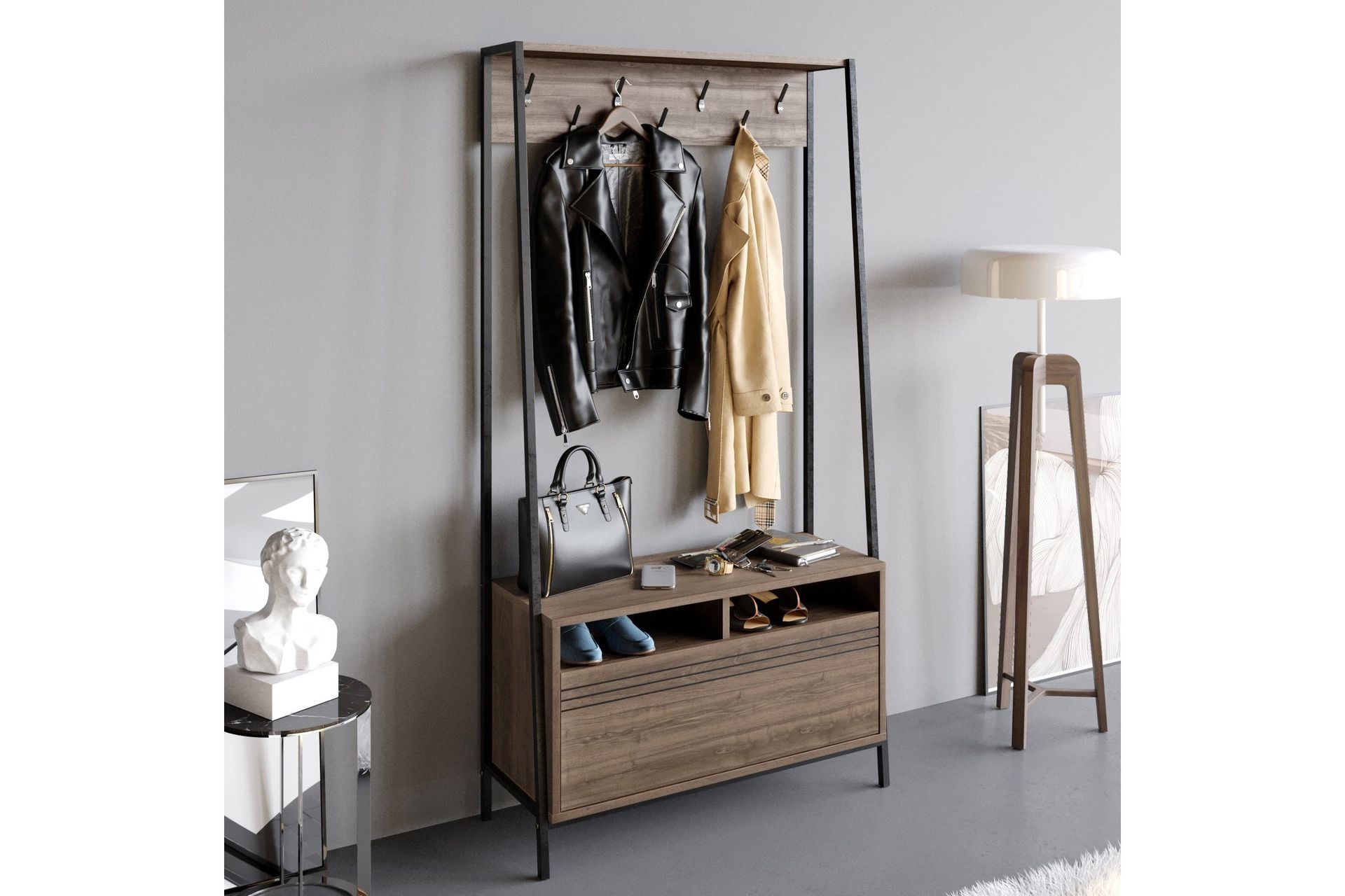 Imoveis Gangmøbelsett 30 cm - Mørkebrun/Svart