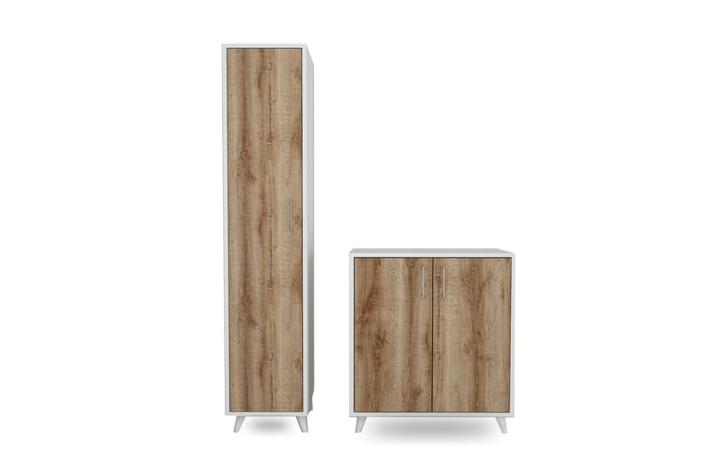 Jondnnitte Gangmøbelsett 180x120 cm - Natur/Hvit - Møbler - Gangmøbler - Møbelsett til gang & entre