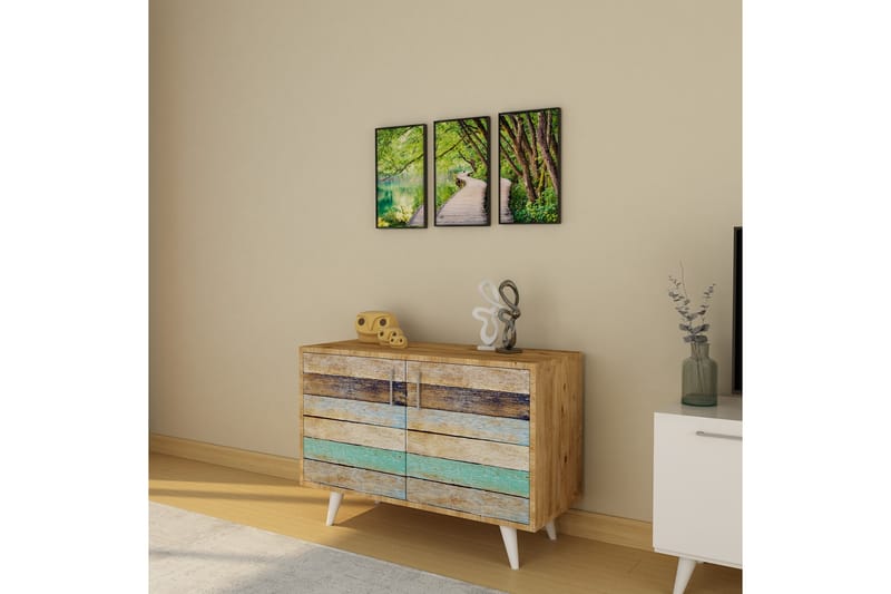 Mordnean Gangmøbelsett 50x100 cm - Natur/Hvit - Møbler - Gangmøbler - Møbelsett til gang & entre