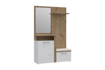 Nessebar Gangmøbelsett 44x129 cm - Hvit/Brun - Møbler - Gangmøbler - Møbelsett til gang & entre