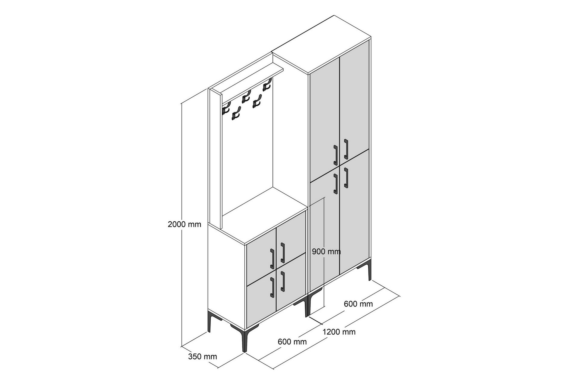 Retzow Gangmøbelsett 120 cm - Mørkebrun - Møbler - Gangmøbler - Møbelsett til gang & entre