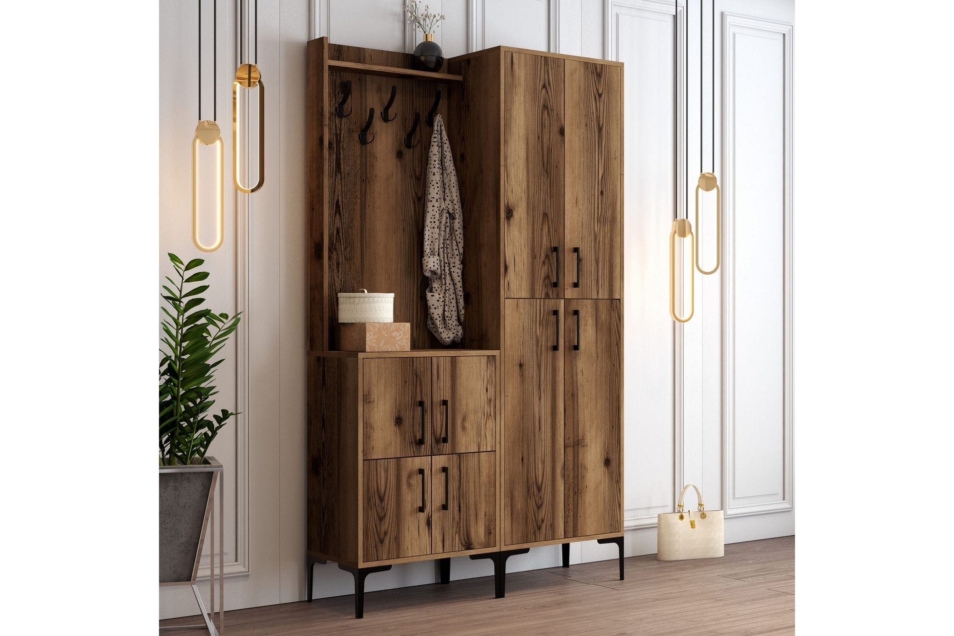 Retzow Gangmøbelsett 120 cm - Mørkebrun