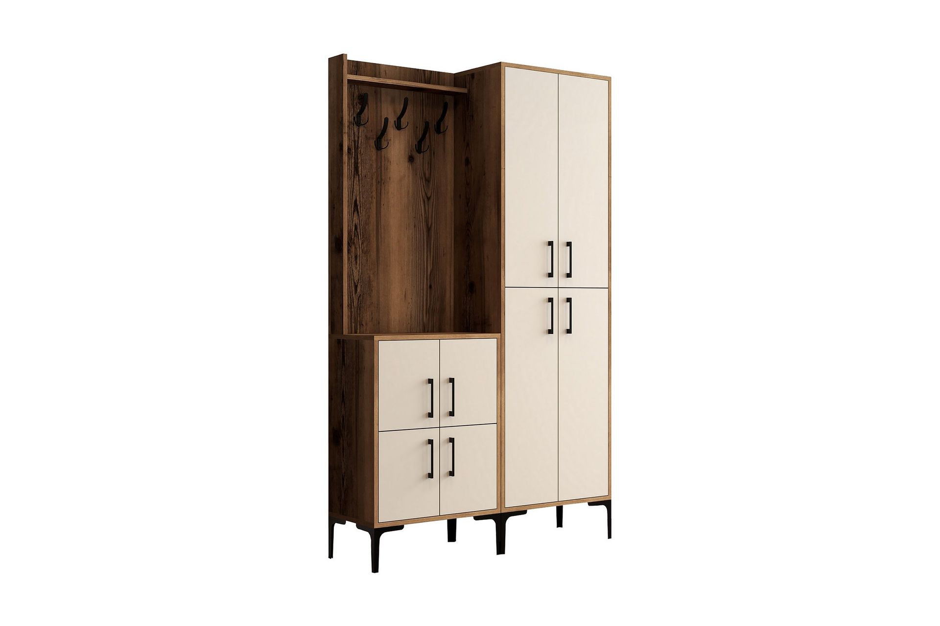 Retzow Gangmøbelsett 120 cm - Mørkebrun/Beige