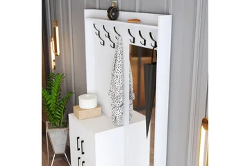 Retzow Hall møbelsett 35x120 cm med speil - Hvit - Møbler - Gangmøbler - Møbelsett til gang & entre